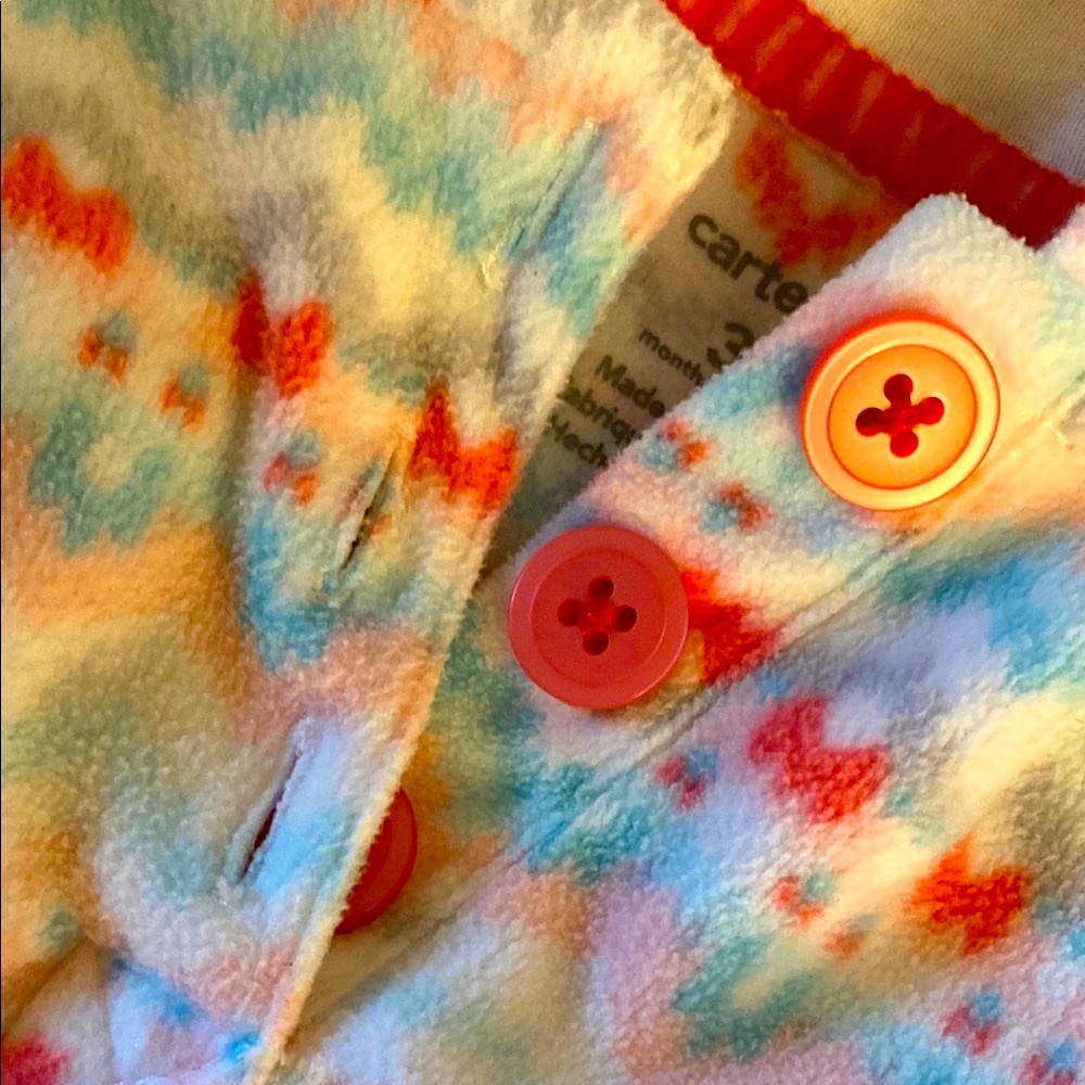Carter's Colorful Patterned One Piece Fleece 3M - Picture 7 of 8